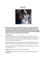 English Worksheet: Lady Macbeth Guilty Conscience