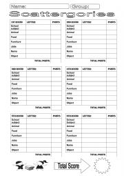 English Worksheet: Scattergories