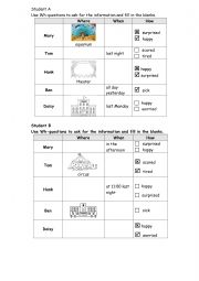 Information gap task: Wh-question_past tense