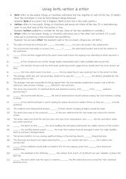 English Worksheet: B1- B2 Using both, neither or either