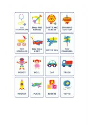 English Worksheet: flashcards toys