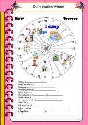 English Worksheet: Daily routine wheel