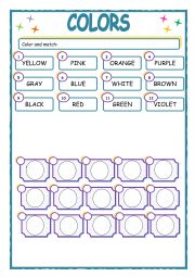 English Worksheet: Colors