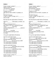 English Worksheet: CHRISTMAS SONGS