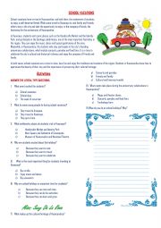 English Worksheet: school vacation reading