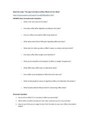 English Worksheet: Activity: video questions The Ugly Truth About Coffees Effects On Your Body