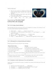 English Worksheet: Die with a smile - Song by Lady Gaga and Bruno Mars