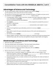 English Worksheet: advantages and disadvantages of science and technology