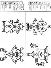 English Worksheet: Body parts robots coloring game