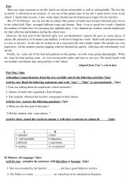 English Worksheet: school days