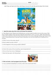 English Worksheet: TEEN BEACH MOVIE ACTIVITY