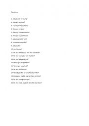 English Worksheet: Speaking