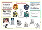 English Worksheet: Hogwarts Houses reading comprehension