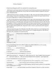 English Worksheet: WRITING /  Biography