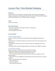 English Worksheet: Flea Market Roleplay