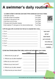 English Worksheet: Daily routine 