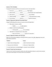 English Worksheet: Passive Sentences Worksheet 