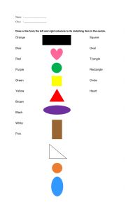 English Worksheet: Colours and Shapes