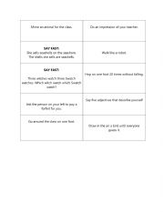 English Worksheet: childhood memories - mime game and speaking