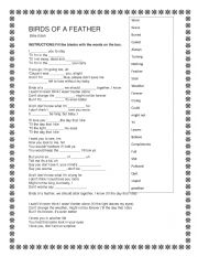 English Worksheet: birds of a feather - billie eilish