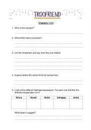 Troo Friend comprehension questions