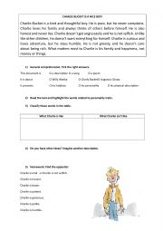 English Worksheet: Charlie Bucket - Personality