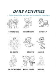 English Worksheet: Daily activities