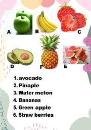 English Worksheet: FIND THE RIGHT FRUIT