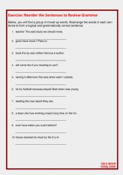 English Worksheet: Grammar Review