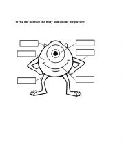 English Worksheet: parts of the body