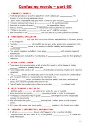 English Worksheet: Confusing words - part 60