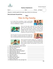 English Worksheet: reading