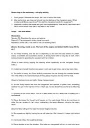 English Worksheet: Never Stop on the Motorway - script and activities