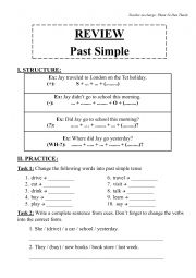 English Worksheet: Past Simple Handout