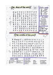 English Worksheet: Wordsearch days + months