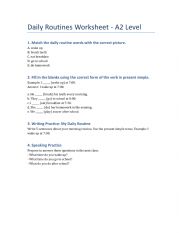 English Worksheet: Daily Routines