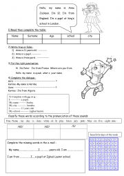 English Worksheet: friends