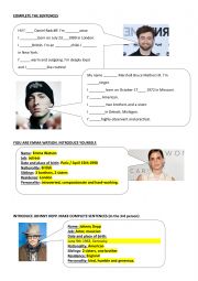 English Worksheet: INTRODUCE YOURSELF