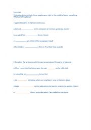 English Worksheet: PAST CONTINUOUS WORKSHEET