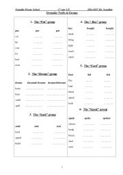 English Worksheet: irregular verbs