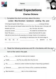 English Worksheet: Great expectations book