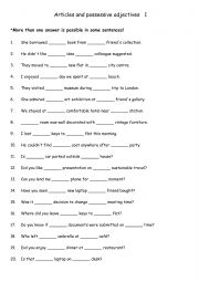 Articles and possessive adjectives   1