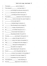 English Worksheet: Verb to be am, is and are  2