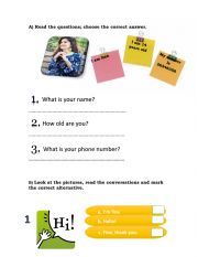 English Worksheet: Greetings