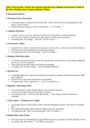 English Worksheet: Contextual dialogues