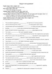 Subject verb agreement practise  3