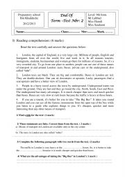 English Worksheet: 9th form end of term test 2