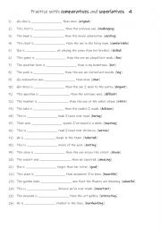 English Worksheet: A1+-A2 Practise with comparatives and superlatives   4