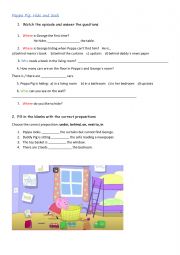 English Worksheet: Prepositions_Peppa Pig_hide and seek