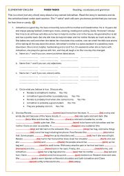 English Worksheet: ELEMENTARY ENGLISH MIXED ACTIVITIES JOHNATHAN A1+ A2